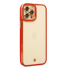 iPhone 12 Pro Kılıf Liva Lens Silikon - Kırmızı