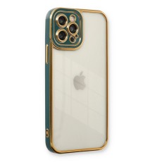 iPhone 12 Pro Kılıf Liva Lens Silikon - Yeşil