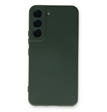 Samsung Galaxy S22 Plus Kılıf Nano içi Kadife Silikon - Koyu Yeşil