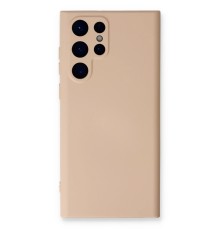 Samsung Galaxy S22 Ultra Kılıf Nano içi Kadife Silikon - Pudra