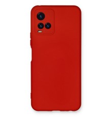Vivo Y21S Kılıf Nano içi Kadife Silikon - Kırmızı