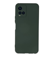 Vivo Y21S Kılıf Nano içi Kadife Silikon - Koyu Yeşil