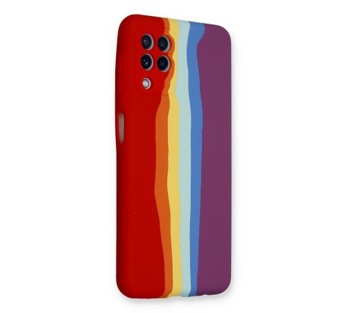 Samsung Galaxy A22 Kılıf Ebruli Lansman Silikon - Kırmızı-Mor Samsung Galaxy A22 Kılıf Ebruli Lansman Silikon - Kırmızı-Mor