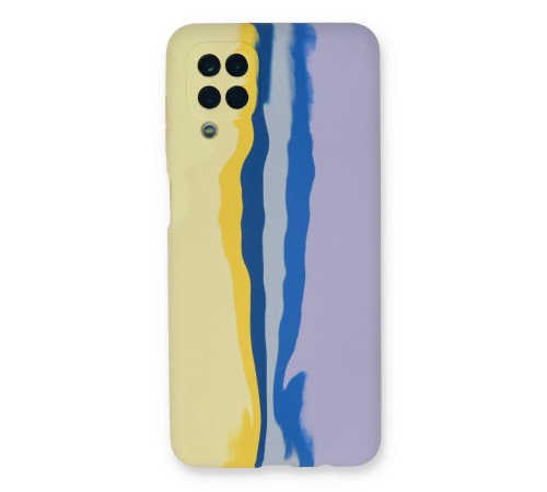 Samsung Galaxy A22 Kılıf Ebruli Lansman Silikon - Sarı-Lila Samsung Galaxy A22 Kılıf Ebruli Lansman Silikon - Sarı-Lila