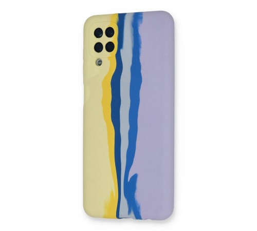 Samsung Galaxy A22 Kılıf Ebruli Lansman Silikon - Sarı-Lila Samsung Galaxy A22 Kılıf Ebruli Lansman Silikon - Sarı-Lila