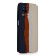 Samsung Galaxy A22 Kılıf Ebruli Lansman Silikon - Lacivert-Krem