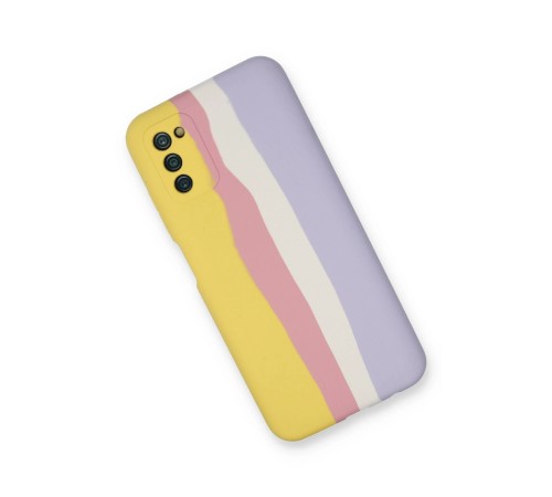 Samsung Galaxy A03S Kılıf Ebruli Lansman Silikon - Sarı-Mavi Samsung Galaxy A03S Kılıf Ebruli Lansman Silikon - Sarı-Mavi