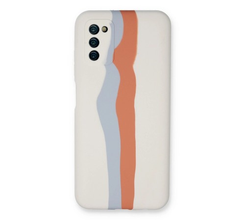 Samsung Galaxy A03S Kılıf Ebruli Lansman Silikon - Beyaz-Turuncu Samsung Galaxy A03S Kılıf Ebruli Lansman Silikon - Beyaz-Turuncu