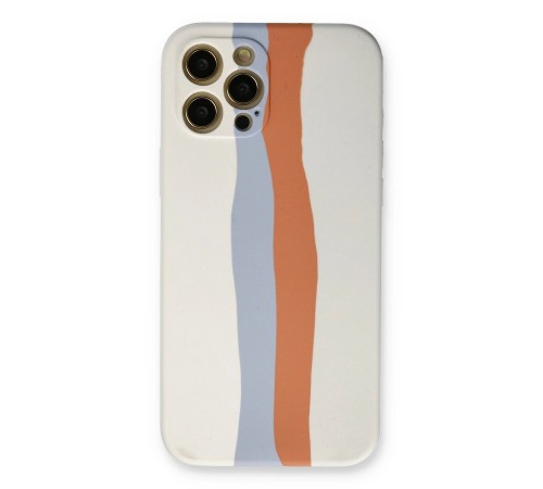 iPhone 12 Pro Max Kılıf Ebruli Lansman Silikon - Beyaz-Turuncu iPhone 12 Pro Max Kılıf Ebruli Lansman Silikon - Beyaz-Turuncu