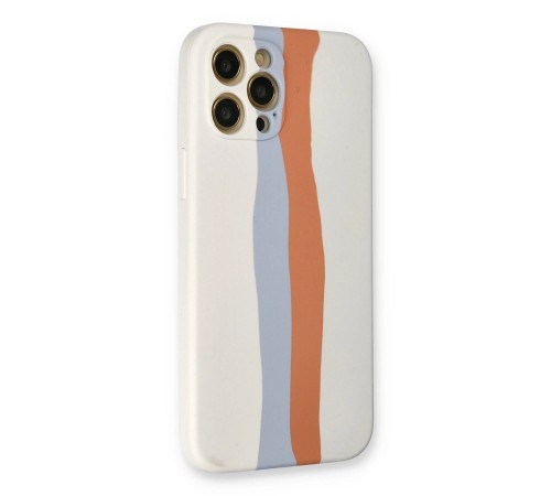 iPhone 12 Pro Max Kılıf Ebruli Lansman Silikon - Beyaz-Turuncu iPhone 12 Pro Max Kılıf Ebruli Lansman Silikon - Beyaz-Turuncu