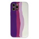 iPhone 12 Pro Max Kılıf Ebruli Lansman Silikon - Mor-Beyaz