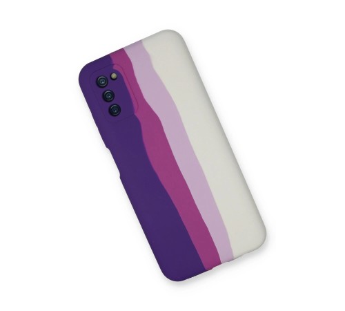 Samsung Galaxy A03S Kılıf Ebruli Lansman Silikon - Mor-Beyaz Samsung Galaxy A03S Kılıf Ebruli Lansman Silikon - Mor-Beyaz