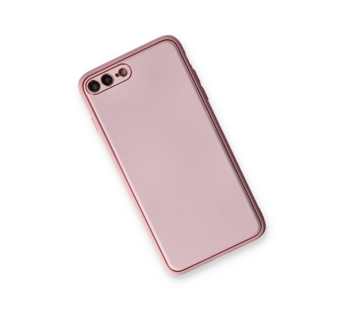 iPhone 7 Plus Kılıf Coco Deri Silikon Kapak - Pudra