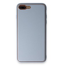 iPhone 7 Plus Kılıf Coco Deri Silikon Kapak - Açık Mavi
