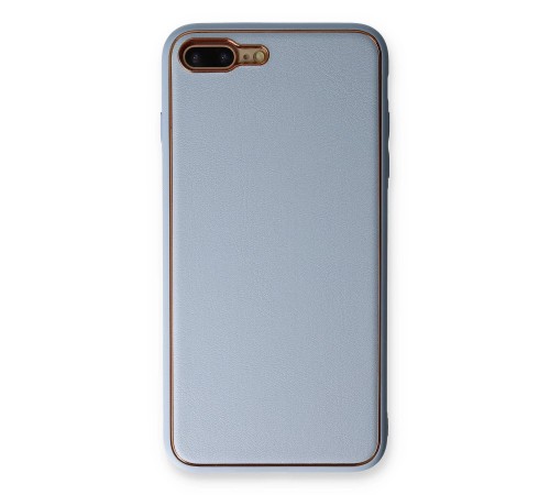 iPhone 7 Plus Kılıf Coco Deri Silikon Kapak - Açık Mavi