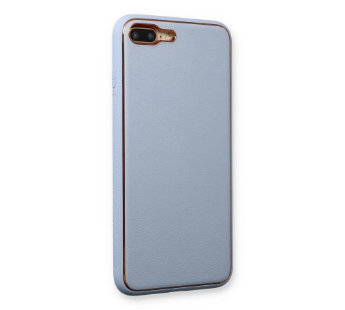 iPhone 7 Plus Kılıf Coco Deri Silikon Kapak - Açık Mavi
