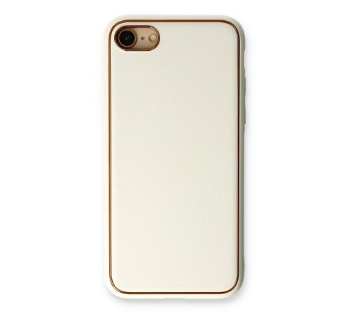 iPhone 7 Kılıf Coco Deri Silikon Kapak - Beyaz iPhone 7 Kılıf Coco Deri Silikon Kapak - Beyaz