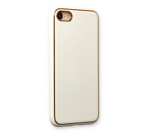 iPhone 7 Kılıf Coco Deri Silikon Kapak - Beyaz iPhone 7 Kılıf Coco Deri Silikon Kapak - Beyaz