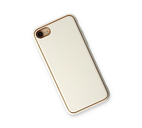 iPhone 7 Kılıf Coco Deri Silikon Kapak - Beyaz iPhone 7 Kılıf Coco Deri Silikon Kapak - Beyaz