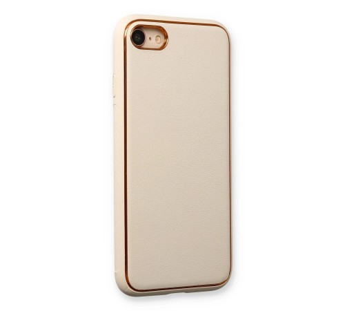 iPhone 7 Kılıf Coco Deri Silikon Kapak - Gold iPhone 7 Kılıf Coco Deri Silikon Kapak - Gold