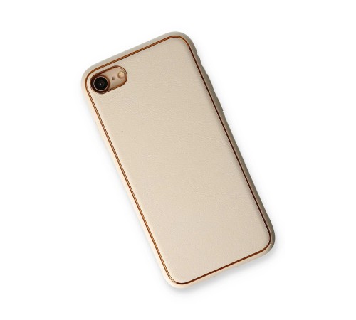 iPhone 7 Kılıf Coco Deri Silikon Kapak - Gold iPhone 7 Kılıf Coco Deri Silikon Kapak - Gold