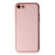 iPhone 7 Kılıf Coco Deri Silikon Kapak - Pudra