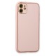 iPhone 12 Kılıf Coco Deri Silikon Kapak - Pudra