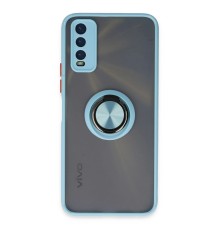 Vivo Y11S Kılıf Montreal Yüzüklü Silikon Kapak - Buz Mavi