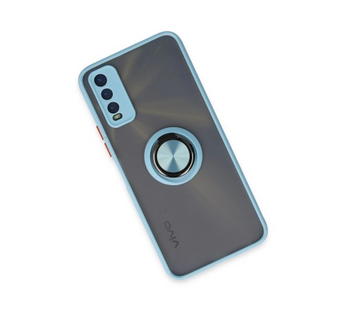 Vivo Y11S Kılıf Montreal Yüzüklü Silikon Kapak - Buz Mavi Vivo Y11S Kılıf Montreal Yüzüklü Silikon Kapak - Buz Mavi