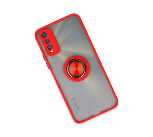 Vivo Y11S Kılıf Montreal Yüzüklü Silikon Kapak - Kırmızı Vivo Y11S Kılıf Montreal Yüzüklü Silikon Kapak - Kırmızı