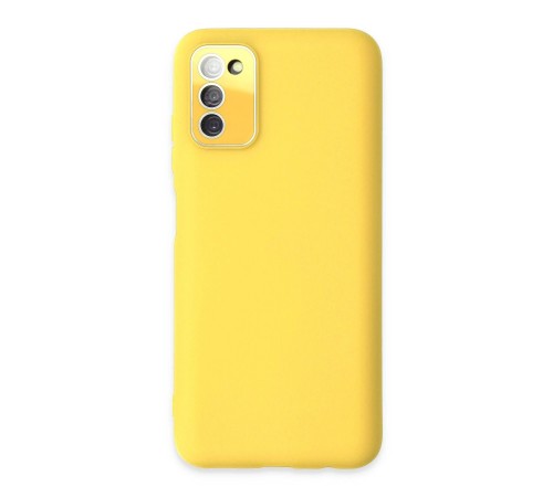 Samsung Galaxy A03S Kılıf Lansman Glass Kapak - Sarı Samsung Galaxy A03S Kılıf Lansman Glass Kapak - Sarı