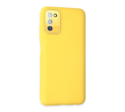 Samsung Galaxy A03S Kılıf Lansman Glass Kapak - Sarı Samsung Galaxy A03S Kılıf Lansman Glass Kapak - Sarı