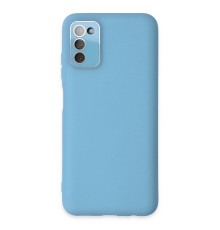 Samsung Galaxy A03S Kılıf Lansman Glass Kapak - Mavi