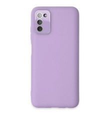 Samsung Galaxy A03S Kılıf Lansman Glass Kapak - Lila