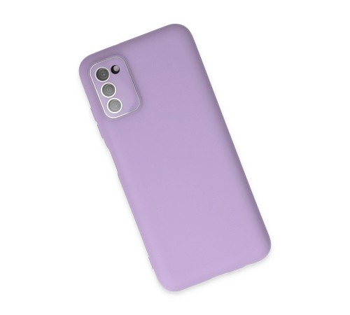 Samsung Galaxy A03S Kılıf Lansman Glass Kapak - Lila