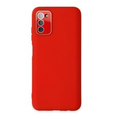 Samsung Galaxy A03S Kılıf Lansman Glass Kapak - Kırmızı