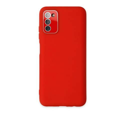 Samsung Galaxy A03S Kılıf Lansman Glass Kapak - Kırmızı Samsung Galaxy A03S Kılıf Lansman Glass Kapak - Kırmızı