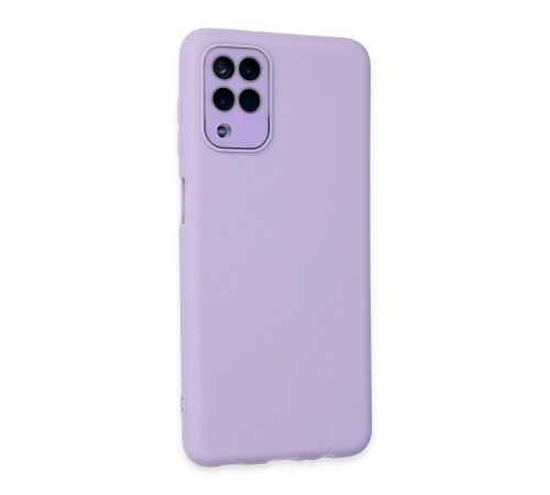 Samsung Galaxy A22 Kılıf Lansman Glass Kapak - Lila