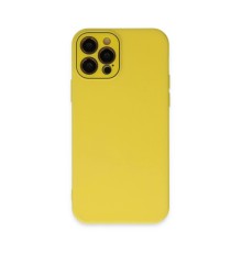 iPhone 12 Pro Kılıf Lansman Glass Kapak - Sarı