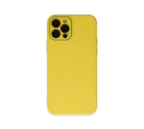 iPhone 12 Pro Kılıf Lansman Glass Kapak - Sarı