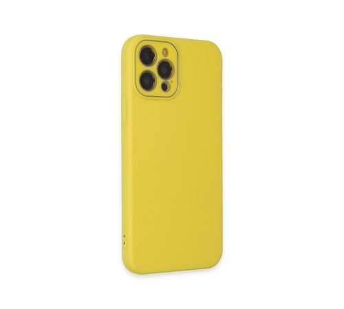 iPhone 12 Pro Kılıf Lansman Glass Kapak - Sarı