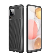 Samsung Galaxy A22 Kılıf Auto Focus Karbon Kapak - Siyah