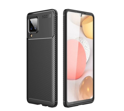 Samsung Galaxy A22 Kılıf Auto Focus Karbon Kapak - Siyah Samsung Galaxy A22 Kılıf Auto Focus Karbon Kapak - Siyah