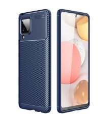 Samsung Galaxy A22 Kılıf Auto Focus Karbon Kapak - Lacivert
