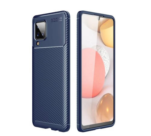 Samsung Galaxy A22 Kılıf Auto Focus Karbon Kapak - Lacivert Samsung Galaxy A22 Kılıf Auto Focus Karbon Kapak - Lacivert