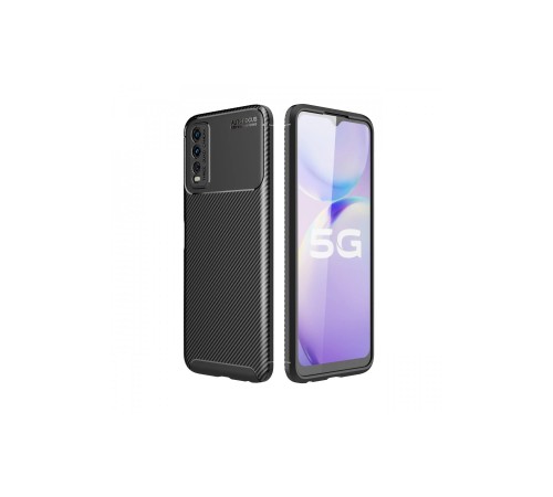 Vivo Y11S Kılıf Auto Focus Karbon Kapak - Siyah Vivo Y11S Kılıf Auto Focus Karbon Kapak - Siyah