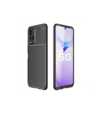 Vivo Y21S Kılıf Auto Focus Karbon Kapak - Siyah