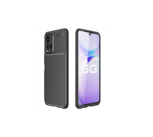 Vivo Y21S Kılıf Auto Focus Karbon Kapak - Siyah Vivo Y21S Kılıf Auto Focus Karbon Kapak - Siyah