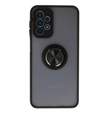 Samsung Galaxy A23 4G Kılıf Montreal Yüzüklü Silikon Kapak - Siyah
