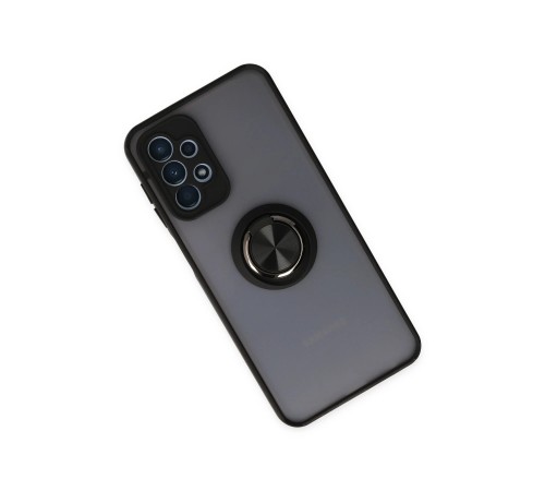 Samsung Galaxy A23 4G Kılıf Montreal Yüzüklü Silikon Kapak - Siyah Samsung Galaxy A23 4G Kılıf Montreal Yüzüklü Silikon Kapak - Siyah